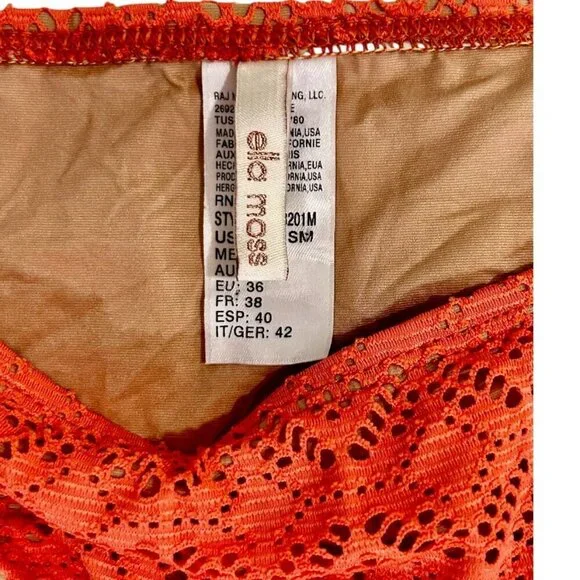 Ella Moss Orange Crochet Bikini Bottom Small Boho Hipster Swim - Picture 7 of 7